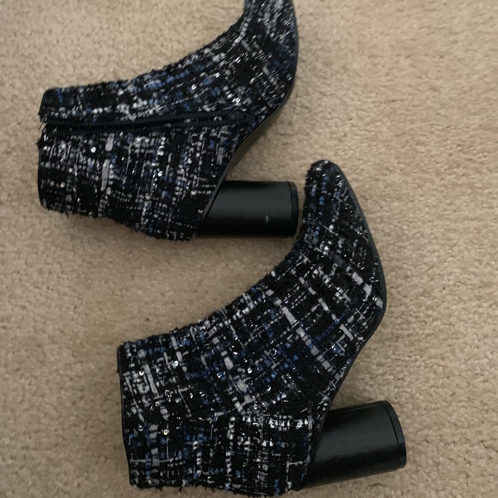 Anthropologie. Vanessa way tweed heeled booties